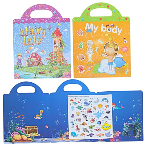 CIYODO 3 Sätze Wiederverwendbares Stickerbuch mit Szenenaufklebern für Frühe Bildung DIY Ozeantier Märchenmotive Pädagogisch Fördernd für Kleinkinder und Vorschulkinder CIYODO 3 Sätze Wiederverwendbares Stickerbuch mit Szenenaufklebern für Frühe Bildung DIY Ozeantier Märchenmotive Pädagogisch Fördernd für Kleinkinder und Vorschulkinder von CIYODO