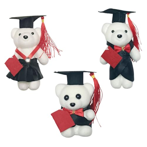 CIYODO 3 Stück Bärenpuppe Kleiner Bär Ausgestopfter Abschlussbär Abschlusssaison Plüsch Ausgestopfter Absolvent Abschlusssaison Dekorierter Bär Als Abschlussgeschenk Bärenschaum von CIYODO