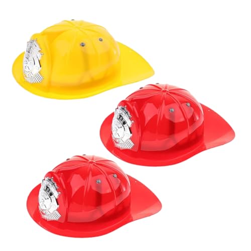 CIYODO 3 Stück Feuerwehrhelm für Gelb Rot Lustige Kostüm Hüte für Rollenspiele Halloween Kostümfeiern Sichere Materialien für Kreatives von CIYODO