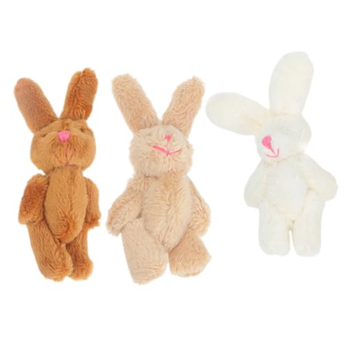 CIYODO 3 Stück Kaninchenpuppe kinderspielzeug Hasen-Ornamente Häschenspielzeug für Mädchen Häschen Zeug Spielzeughase Nettes Miniaturhasenfigur kurzer Plüsch von CIYODO