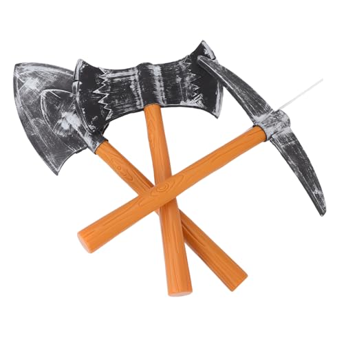 CIYODO 3 Stück Leichtes Realistisches Pickaxe Doppelaxt und Schaufel Prop für Halloween Bühnenauftritte Geburtstagsfeiern und Rollenspiele von CIYODO