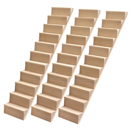 CIYODO 3 Stück Maßstab Unlackiert Holzstufen Ohne Handlauf Teilig Robust Präzise Für Micro Landschaft Dekoration CIYODO 3 Stück Maßstab Unlackiert Holzstufen Ohne Handlauf Teilig Robust Präzise Für Micro Landschaft Dekoration von CIYODO