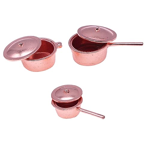 CIYODO 3 Stück Mini Kochgeschirr Teilig Miniatur Töpfe Pfannen Dekorative Simulation Spielküche Zubehör für Puppenhaus und Rollenspiele CIYODO 3 Stück Mini Kochgeschirr Teilig Miniatur Töpfe Pfannen Dekorative Simulation Spielküche Zubehör für Puppenhaus und Rollenspiele von CIYODO