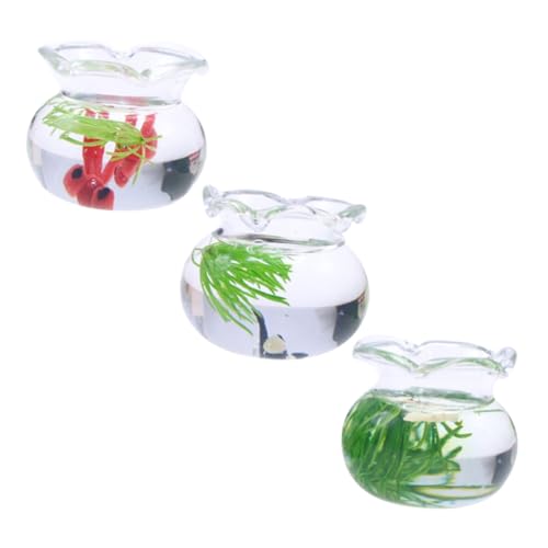 CIYODO 3 Stück Miniatur-Aquarium, Glas-Aquarium-Ornament, Kleines Aquarium-, Mini-, DIY- CIYODO 3 Stück Miniatur-Aquarium, Glas-Aquarium-Ornament, Kleines Aquarium-, Mini-, DIY- von CIYODO