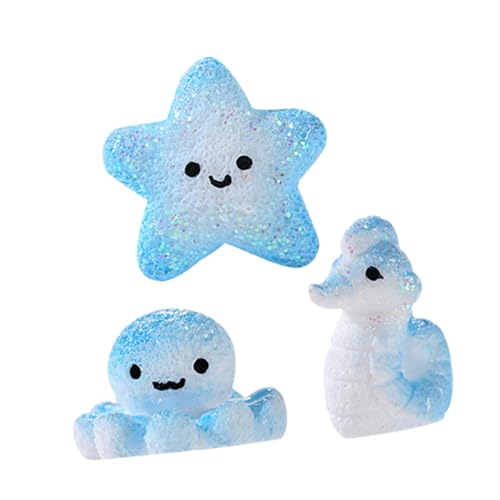 CIYODO 3 Stück Miniatur Figuren aus Resin für Aquarien Dekorationen Niedliche Kleine Meereslebewesen Kreaturen für Bonsai und Gartenaccessoires für DIY Projekte von CIYODO