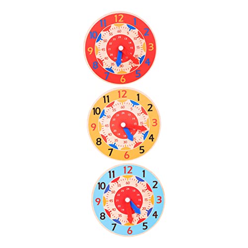 CIYODO 3 Stück Nummer Uhr Süße Uhr Unterrichtsuhren für Puzzlematte Uhrlernen für Zeitangabe, Unterrichtsuhr für Kinderuhren hölzern CIYODO 3 Stück Nummer Uhr Süße Uhr Unterrichtsuhren für Puzzlematte Uhrlernen für Zeitangabe, Unterrichtsuhr für Kinderuhren hölzern von CIYODO