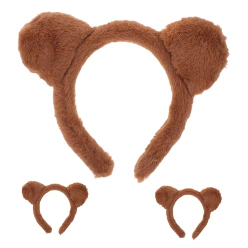 CIYODO 3 Stück Plüsch Bärenohren Stirnband Weiches Haarreif mit Stabiler Sitz für Erwachsene Lustiges Accessoire für Party Kostüm Alltag und Festliche Anlässe von CIYODO