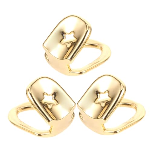 CIYODO 3 Stück Grill aus Metall für Einzelzähne Goldene Zahnschmuck für Hip Hop Kostüm Zubehör für Auftritte und Partys CIYODO 3 Stück Grill aus Metall für Einzelzähne Goldene Zahnschmuck für Hip Hop Kostüm Zubehör für Auftritte und Partys von CIYODO