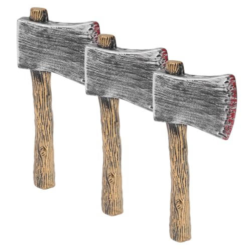 CIYODO 3 Stück Teiliges Halloween Blutige Axt Realistische Piraten Requisite mit Echtem Bluteffekt Für Gruselige Kostüme Haunted House Outdoor von CIYODO