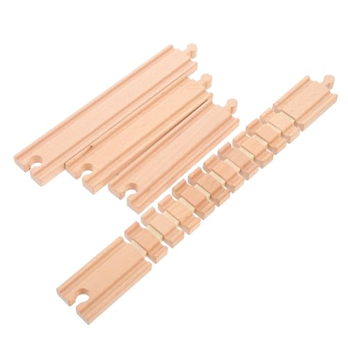 CIYODO 3 Stück Teiliges Holz Zugschienen Zubehör Flexible Holzeisenbahn Schienen Sicher ohne Splitter Pädagogisches für Kreative Zugstrecken Altersgerecht und Langlebig von CIYODO