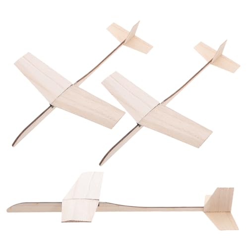 CIYODO 3 Stück Teiliges Holzflugzeug Bastelset zum Selbstgestalten Unvollendetes Segelflugzeug Modell aus Holz Kreatives DIY Flugzeug für Schulprojekte Malspaß und Geburtstagsfeiern von CIYODO