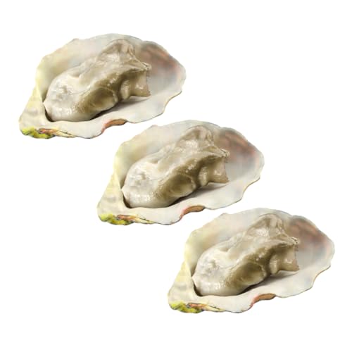 CIYODO 3 Stück Teiliges Künstliches Austern Realistische Meeresfrüchte Deko Lebensmittelmodell Simulation für Restaurant Spielset Fotografie Requisiten Lebensmittelecht von CIYODO