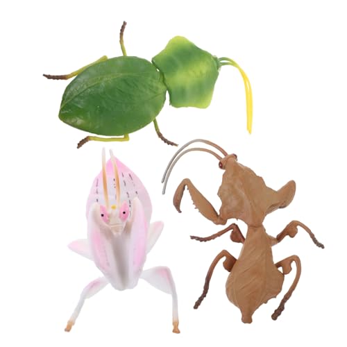 CIYODO 3 Stück Teiliges Künstliches Mantis Modell Realistische Kleine Gottesanbeterin Figuren Lebensechte Simulation Dekorative Insekten Spielzeuge für Kinderzimmer und Garten von CIYODO