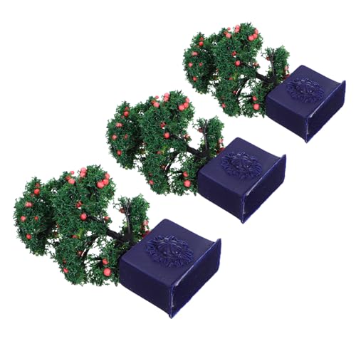 CIYODO 3 Stück Teiliges Miniatur Obstbäume für Puppenhaus Realistische Künstliche Topfpflanzen Detailgetreue Miniaturbäume für Modellgärten Dekorative Bonsai ohne Pflege für DIY und von CIYODO
