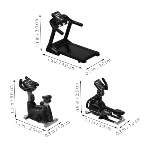 CIYODO 3 Stück Teiliges Miniatur-fitnessgerät- Realistische Dollhouse-sportausrüstung Detailreiche Laufband Fahrradmodelle Pädagogisches für Interaktive Fitness-szenen von CIYODO