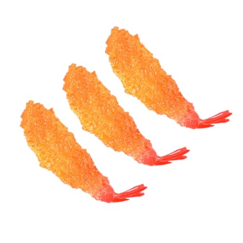 CIYODO 3 Stück Teiliges PVC Tempura Garnelen Modell Realistische Küchen Dekoration Langlebige Künstliche Essensattrappe für Restaurant Fotografie Requisiten von CIYODO