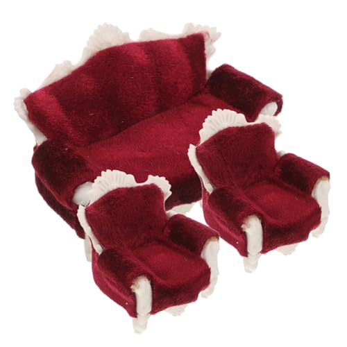 CIYODO 3 Stücke Victorian Miniaturmöbel Set Teiliges Puppenhaus Sofa mit Samtigem Bezug Elegantes Design für Puppenhaus Dekoration und Accessoires CIYODO 3 Stücke Victorian Miniaturmöbel Set Teiliges Puppenhaus Sofa mit Samtigem Bezug Elegantes Design für Puppenhaus Dekoration und Accessoires von CIYODO