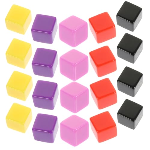 CIYODO 30 Stücke Leere Kunststoff Würfel Set Unfinished Quadratische Blöcke Für Brettspiel Spielzeug von CIYODO