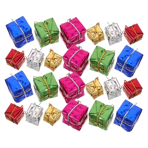 CIYODO 30 Stück Puppenhaus Dekoration Mini Weihnachtsgeschenkboxen Miniatur Weihnachtsornament Mini Weihnachtsornamente Miniatur Puppenhaus Dekorationen Winzige Miniaturen von CIYODO