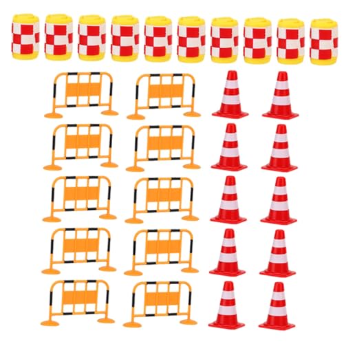 CIYODO 30 Stück Straßenschild Barrikade Mini Verkehr Straße Straßenschild Simulation Straßenschild Pädagogisches Für Straßenschild Ampelspielzeug Abs von CIYODO