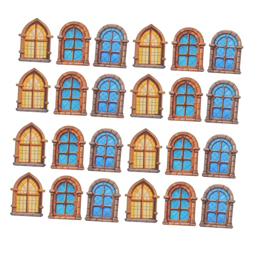CIYODO 30 Stück Teiliges Miniatur Holzfenster Modelle für Puppenhaus DIY Unbemalt Europäischer Vintage-Stil Detailreiche Handwerkskunst Realistische Puppenhaus Dekoration von CIYODO