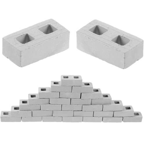 CIYODO 30 Stück Teiliges Miniatur Ziegelsteine Quadratische Form DIY Bausteine für Mikro Landschaftsbau Modellbau für Sandtisch Realistische Mini Mauersteine von CIYODO