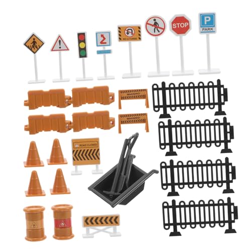 CIYODO 30 Stück Teiliges Verkehrszeichen Spielset Bunte Lernmodelle zur Verkehrserziehung Sichere Materialien Fördert Beobachtung und Gedächtnis für Zuhause und Schule Kompatibel mit von CIYODO