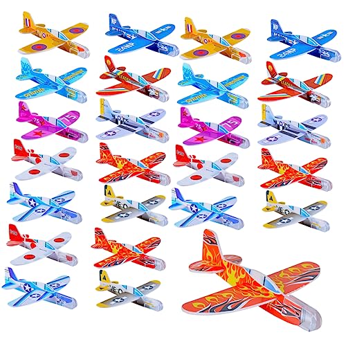 CIYODO 30 Stück Teiliges Wurfgleiter Flugzeug Bunte DIY Segelflugzeuge für Leicht Zusammenbaubar Robuste Kunststoffmodelle für Geburtstag und Outdoor Spielspaß von CIYODO