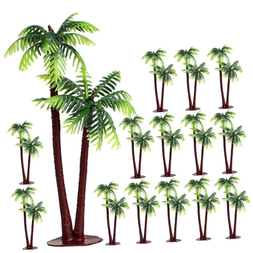 CIYODO 30pcs Simulierte Kokosnussbaum-aquariumdekoration Aufblasbarer Pool Künstlicher Baum Anlage Kleiderbügel Messen Aquarium-baummodell Puppenhaus Kokospalme Gold Miniatur Tank Plastik von CIYODO