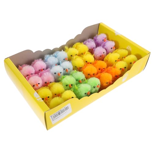CIYODO 32 Stück Teiliges Bunte Flauschige Plüschspielzeug Weiche Kleine Hühner Deko Realistische Figuren für Tischdeko Party und von CIYODO