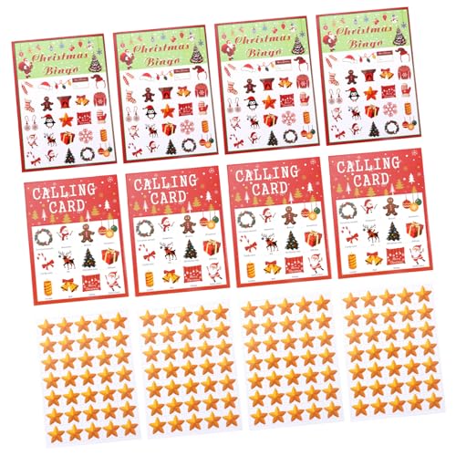 CIYODO 37 Stück Teiliges Bingo Spielkarten Weihnachtsmotive Farbenfrohe Party Bingo Karten für Spieler Lustiges Familienspiel mit Abwechslungsreichen Mustern von CIYODO