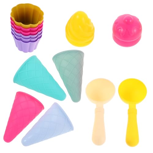 CIYODO 3Er-Set Teiliges Sandspielzeug Eiscreme Kunststoffkugeln Eiscreme Sandform Strandspielzeug für Outdoor Strandspaß und Kreatives Rollenspiel von CIYODO