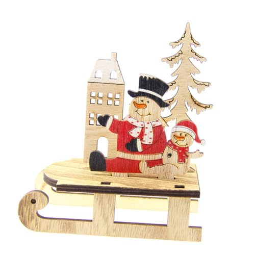 CIYODO 3st Kinderpuzzles Aus Holz Weihnachtsfiguren Statue Weihnachtsdeko Aus Holz Weihnachtsmann Aus Holz Puzzletisch Kinder Rätsel Hölzern Dekorationen Bambus von CIYODO