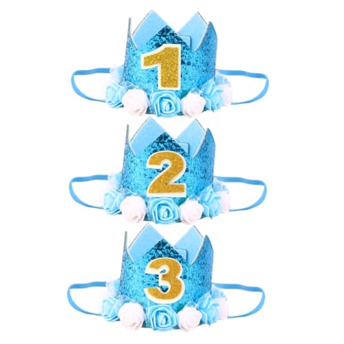 CIYODO 3st Krone Stirnbänder Für Kinder Tiara-stirnband 2 Jahre Alter Geburtstagshut Make-up-stirnband Partyhüte Für Kinder Neugeborenes Prinzessin Stirnband 1 Bilden Baby von CIYODO