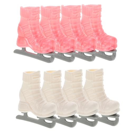CIYODO 4 Paare Mini Rollschuhe für Puppen Realistische Puppenzubehör für DIY Projekte Eislaufschuhe zur Dekoration von Puppenhäusern Accessoires für Kreatives Rollenspiel von CIYODO
