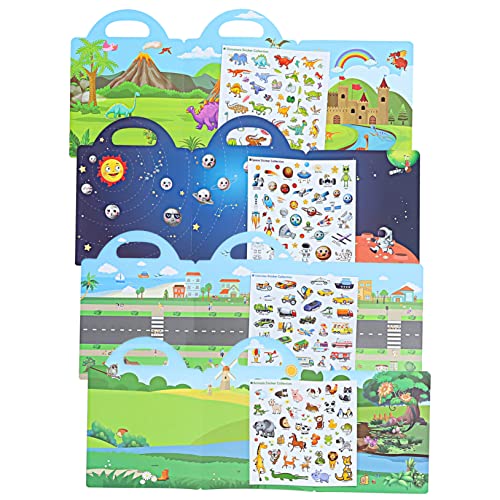 CIYODO 4 Sätze Animal Nursery Sticker Book Kleinkind Aufkleber Stickerbücher aus Papier Wiederverwendbares wasserdichtes Aufkleberbuch Wasserdichtes Umweltschutz-Szenenbuch CIYODO 4 Sätze Animal Nursery Sticker Book Kleinkind Aufkleber Stickerbücher aus Papier Wiederverwendbares wasserdichtes Aufkleberbuch Wasserdichtes Umweltschutz-Szenenbuch von CIYODO