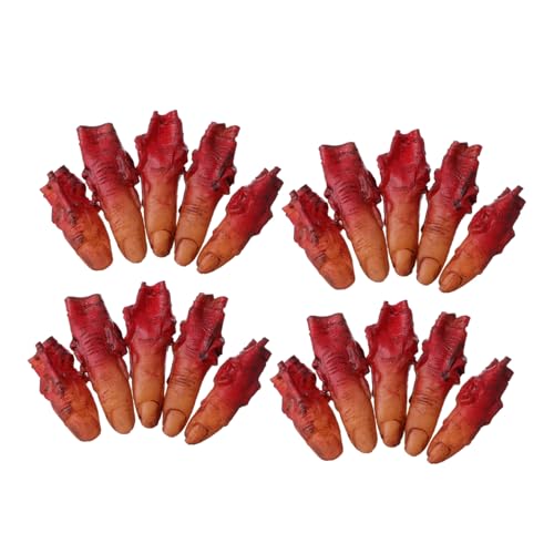CIYODO 4 Sätze Halloween Dekoration Blutige Abgetrennte Finger Requisiten Set Realistische Plastik Horror Fake Hände Party Trick Toy Gruselige Gebogene Blutige Finger für Halloween CIYODO 4 Sätze Halloween Dekoration Blutige Abgetrennte Finger Requisiten Set Realistische Plastik Horror Fake Hände Party Trick Toy Gruselige Gebogene Blutige Finger für Halloween von CIYODO