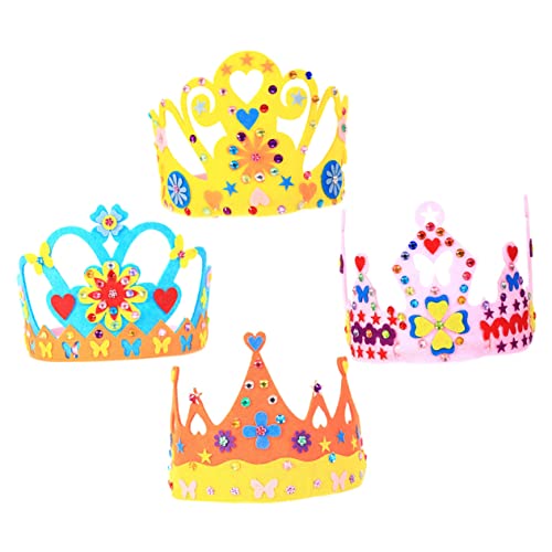CIYODO 4 Sätze Kindergeburtstagskrone DIY Bastelset Leichte Stabile Krone mit Bunter Verzierung Dekorative Kopfbedeckung für Mädchen Party Fotorequisite und Rollenspiel Zubehör CIYODO 4 Sätze Kindergeburtstagskrone DIY Bastelset Leichte Stabile Krone mit Bunter Verzierung Dekorative Kopfbedeckung für Mädchen Party Fotorequisite und Rollenspiel Zubehör von CIYODO
