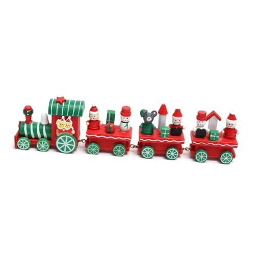 CIYODO 4 Sätze Weihnachtszug Kinder weihnachtsdeko holzeisenbahn für Kinder Weihnachtsdekoration aus Holz Holzzüge Spielzeuge Spielset aus Holz Kinderspielzeug aus Holz weihnachtsmann Zug von CIYODO