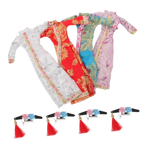 CIYODO 4 Sätze Puppen-Cheongsam Kleid Blumenmuster Puppenkleidung Traditionell Elegant Für Mädchen Spielzeugkleidung Zum Einfachen An Ausziehen CIYODO 4 Sätze Puppen-Cheongsam Kleid Blumenmuster Puppenkleidung Traditionell Elegant Für Mädchen Spielzeugkleidung Zum Einfachen An Ausziehen von CIYODO
