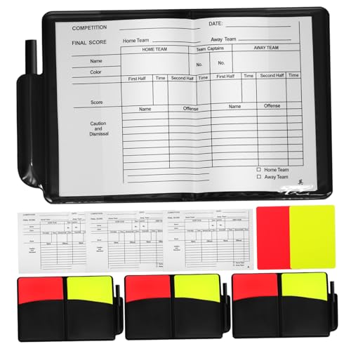 CIYODO 4 Sätze Schiedsrichter Karten Set Rote Gelbe Karten aus Robustem PVC mit Punktezähler und Bleistift für Fußball Volleyball Schiedsrichter Langlebig Komfortabel CIYODO 4 Sätze Schiedsrichter Karten Set Rote Gelbe Karten aus Robustem PVC mit Punktezähler und Bleistift für Fußball Volleyball Schiedsrichter Langlebig Komfortabel von CIYODO