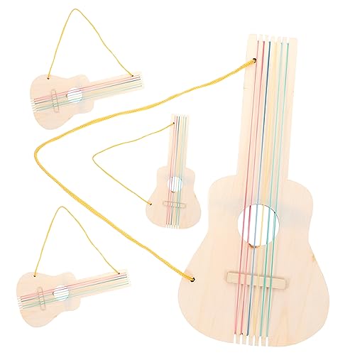 CIYODO 4 Sätze unbemalte Holzgitarre Leere Holzgitarre DIY unvollendete Holzgitarre unlackierte Holzgitarre DIY unlackierte Gitarre DIY-Gitarre Bauen Holz Gitarre von CIYODO