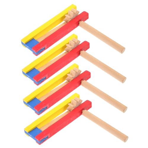 CIYODO 4 Stck. Teiliges Holz Kastagnetten mit Langem Griff Kindersicheres Percussion Instrument Ergonomisch Geformt Langlebig Pädagogisches Musikspielzeug für Rhythmusübungen von CIYODO