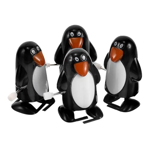 CIYODO 4 Stück Aufzieh Pinguin Mini Figuren für Weihnachten Interaktive Weihnachtsdekoration für Feiertagsfeiern und Geburtstagsfeste von CIYODO