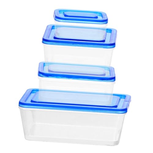 CIYODO 4 Stück Boxen Mini spielzeuge für lebensmittelboxen essensbehälter Food Box Miniatur Mini-Sachen Puppenhaus-Requisite Landschaftsschmuck Abs Blue von CIYODO