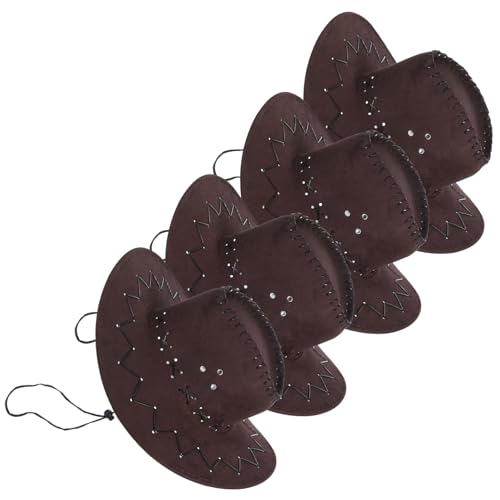CIYODO 4 Stück Cowboyhut für Teilig Dekorative Westernhüte für Partys Fasching und Kostüme Vielseitig und Bequem für Karneval und Cosplay von CIYODO