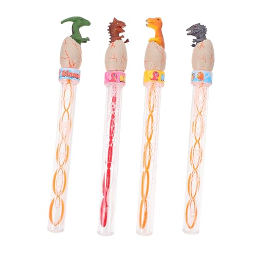 CIYODO 4 Stück Dinosaurier-Ei-blasenstab Kinderspielzeug Im Freien Blasenstäbe Aus Kunststoff Cartoon-blasenröhren -blasenstab Cartoon-Blase-zauberstab Plastik von CIYODO
