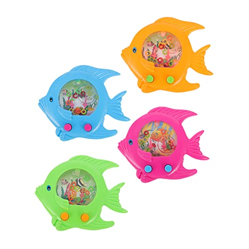 CIYODO 4 Stück Kleine Fischringspielzeug Handheld-Wasserringspiele Wassertischspielzeug für Kleinkinder mit Wasserring Ringwurfspiel Plastik Zufällige Farbe von CIYODO