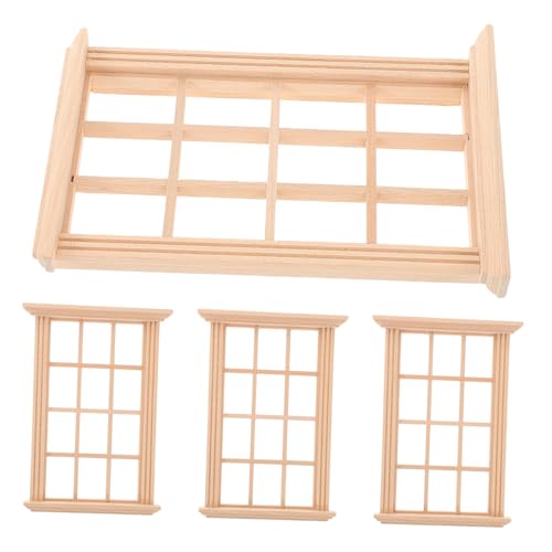 CIYODO 4 Stück Maßstab Fensterrahmen DIY Zubehör für Puppenstuben Kreatives Bastelset für Sammler von CIYODO