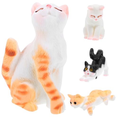 CIYODO 4-teilige Miniatur-katzenfiguren Für Puppenhaus Süße Tier-statuen Aus Kunststoff Klein Und Zierlich Für Mini-landschaften Und Dekorationen CIYODO 4-teilige Miniatur-katzenfiguren Für Puppenhaus Süße Tier-statuen Aus Kunststoff Klein Und Zierlich Für Mini-landschaften Und Dekorationen von CIYODO